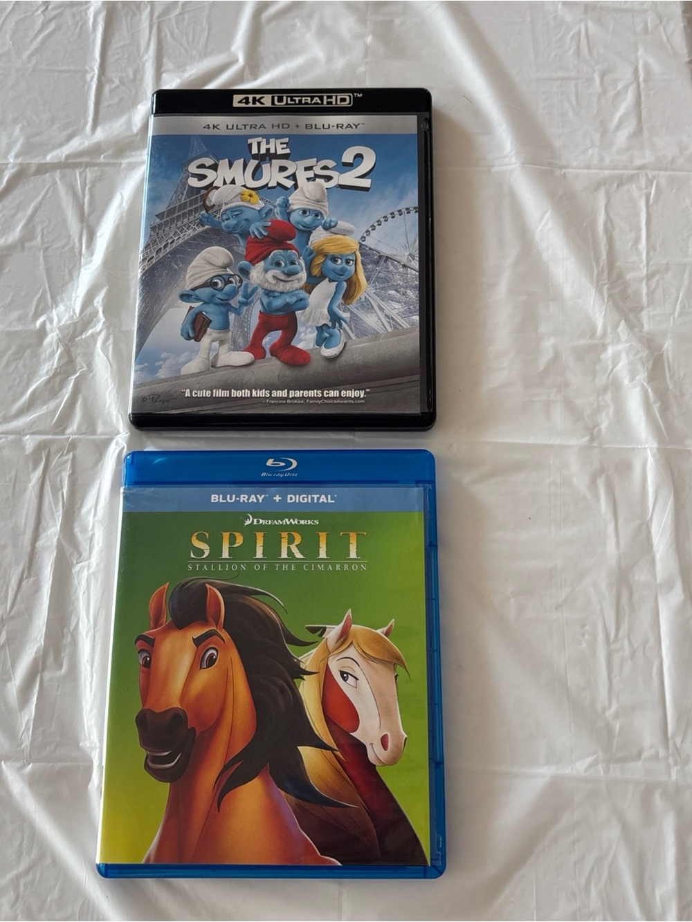 The Smurfs 2 4K Ultra HD Bluray & Spirit stallion of the cimarron Bluray digital